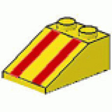 Part 3298p17 Yellow Slope 33 3 x 2 with Red Stripes Pattern 